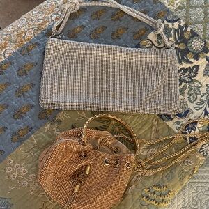 Elegant Gold and Silver Women's Handbag